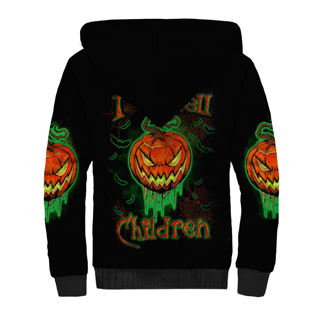 Jack O Lantern Skull Sherpa Hoodie I Smell Children - Wonder Print Shop