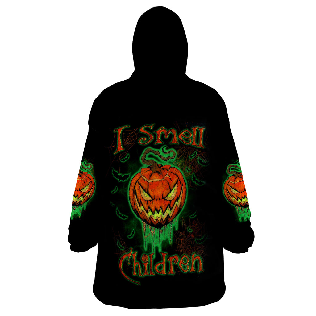 Jack O Lantern Skull Wearable Blanket Hoodie I Smell Children - Wonder Print Shop