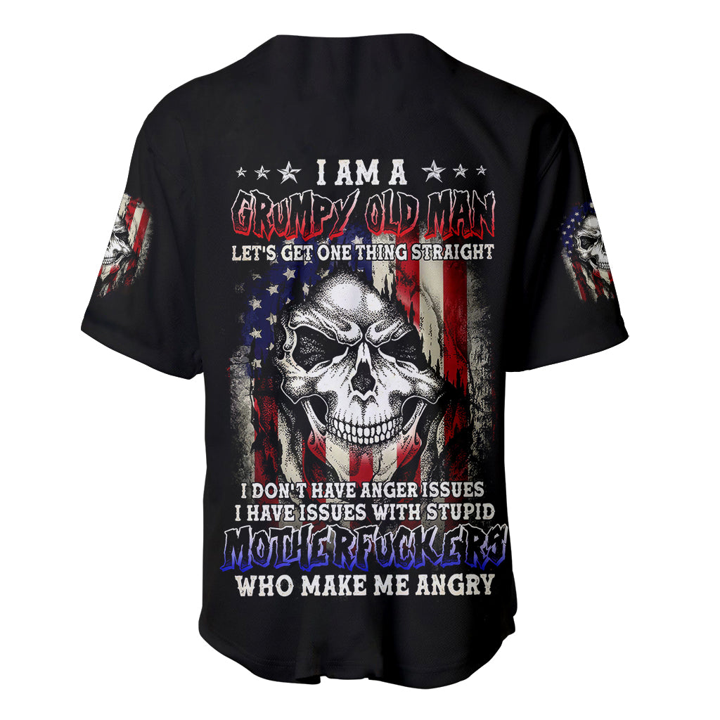 American Skull Baseball Jersey Grumpy Old Man Motherfuckers Who Make Me Angry - Wonder Print Shop