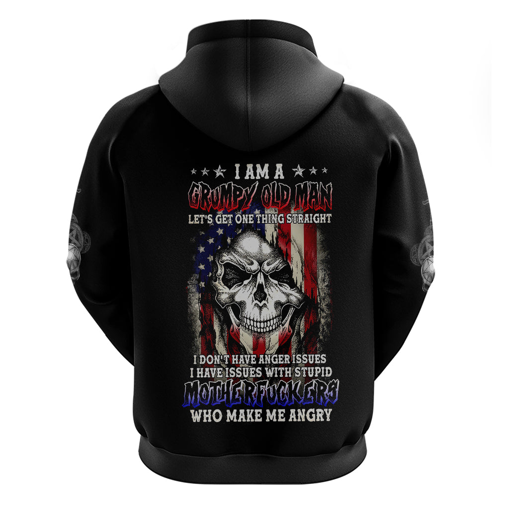 American Skull Hoodie Grumpy Old Man Motherfuckers Who Make Me Angry - Wonder Print Shop