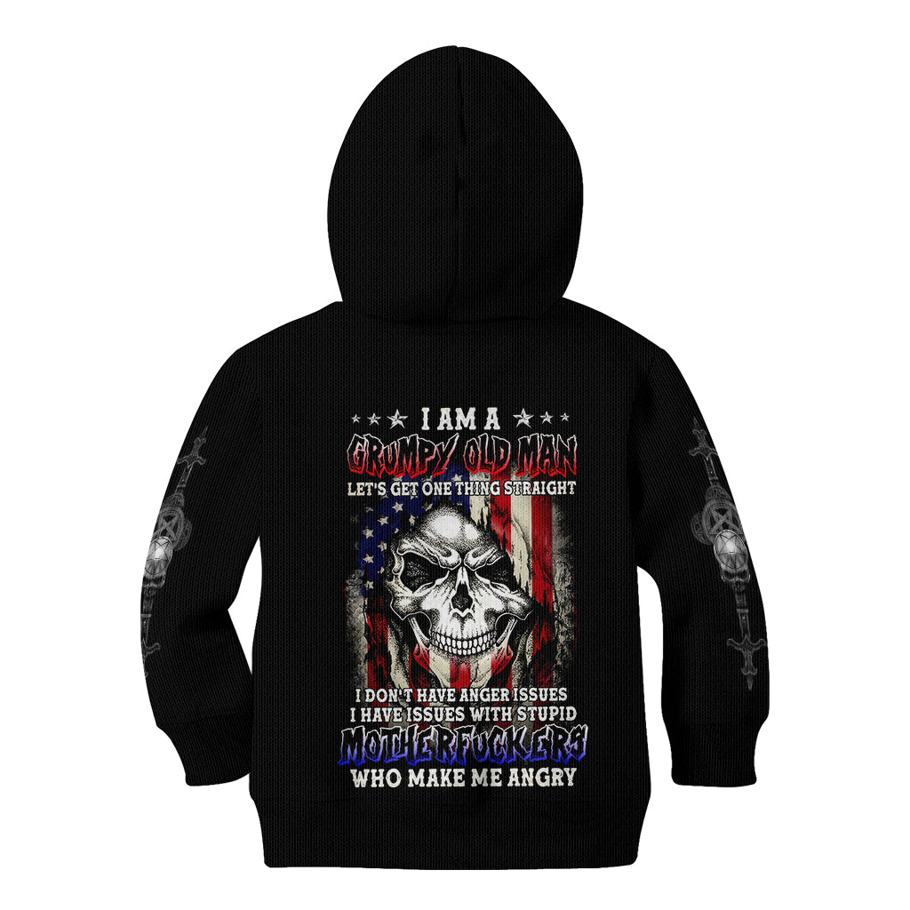 American Skull Kid Hoodie Grumpy Old Man Motherfuckers Who Make Me Angry - Wonder Print Shop