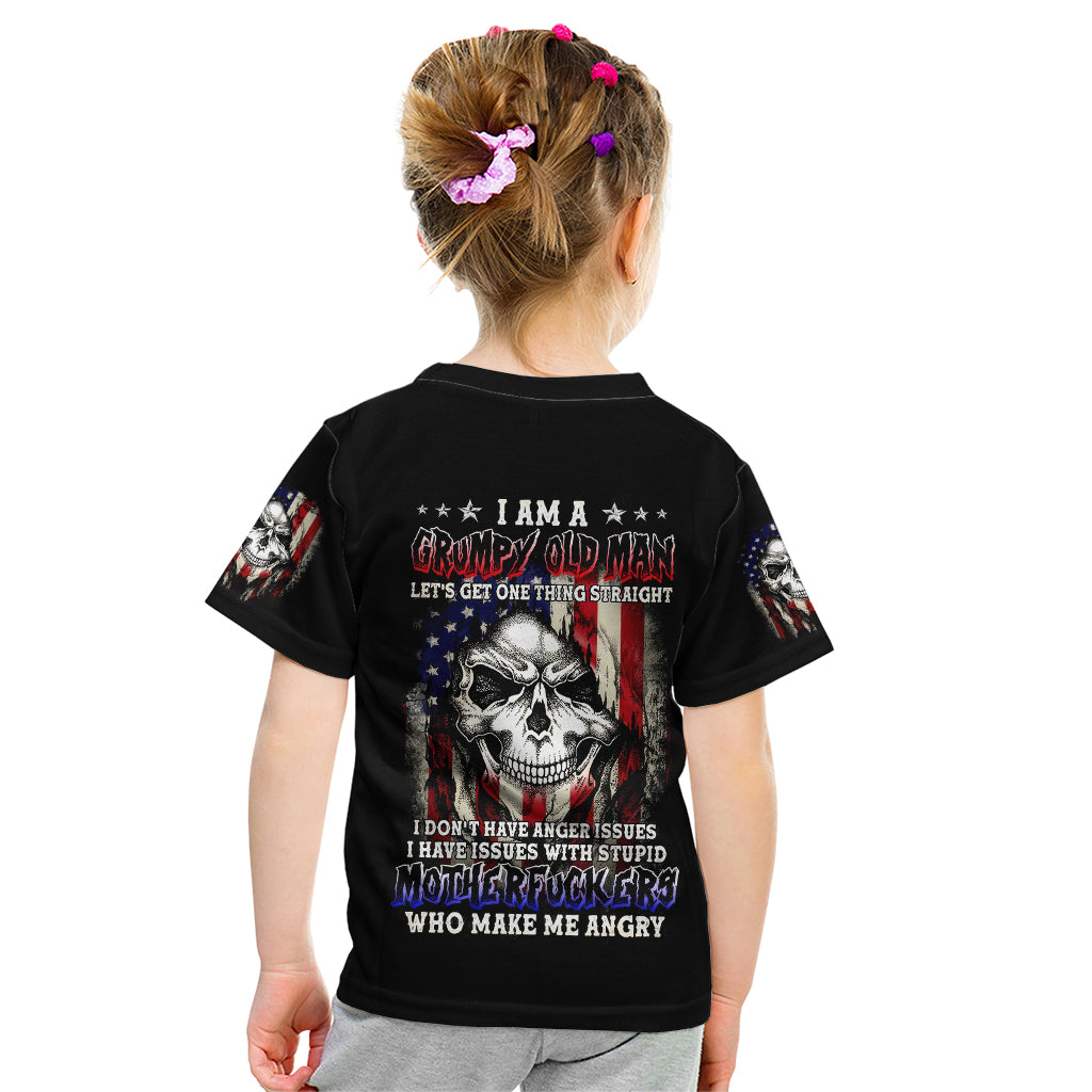 American Skull Kid T Shirt Grumpy Old Man Motherfuckers Who Make Me Angry - Wonder Print Shop