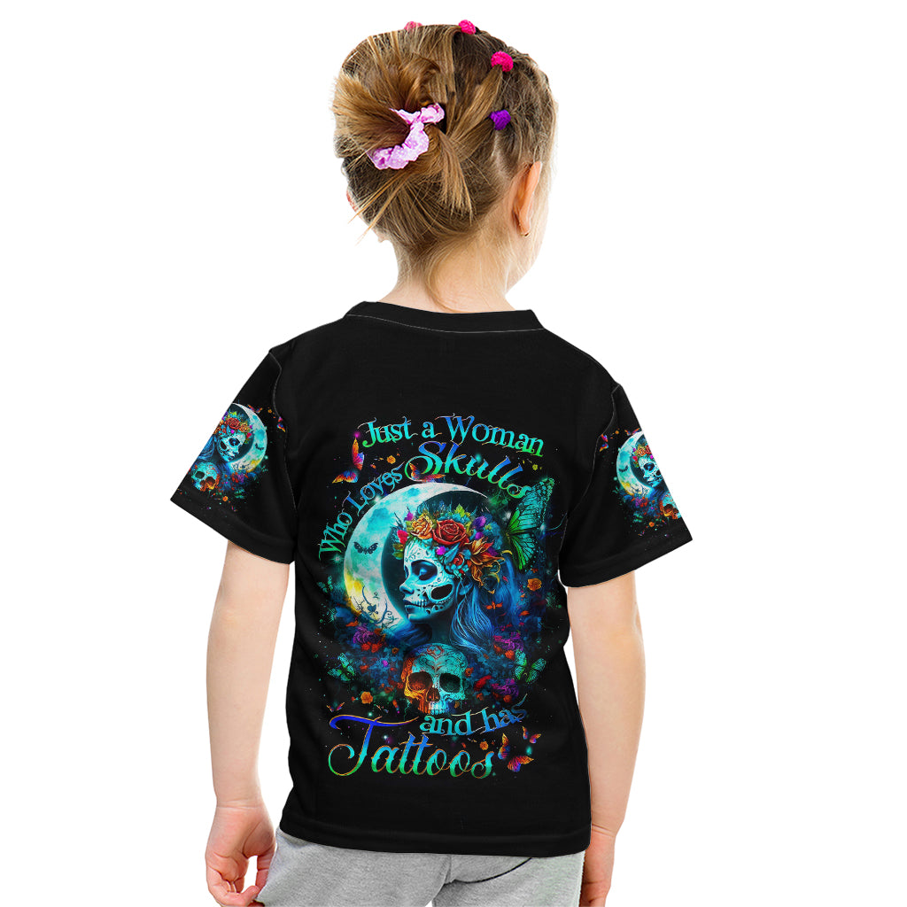 Fairy Skull Kid T Shirt Just The Woman Who Loves Skull And Tattoo - Wonder Print Shop