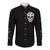 Cat Skull Long Sleeve Button Shirt Purr Evill - Wonder Print Shop