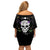 Cat Skull Off Shoulder Short Dress Purr Evill - Wonder Print Shop