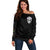 Cat Skull Off Shoulder Sweater Purr Evill - Wonder Print Shop