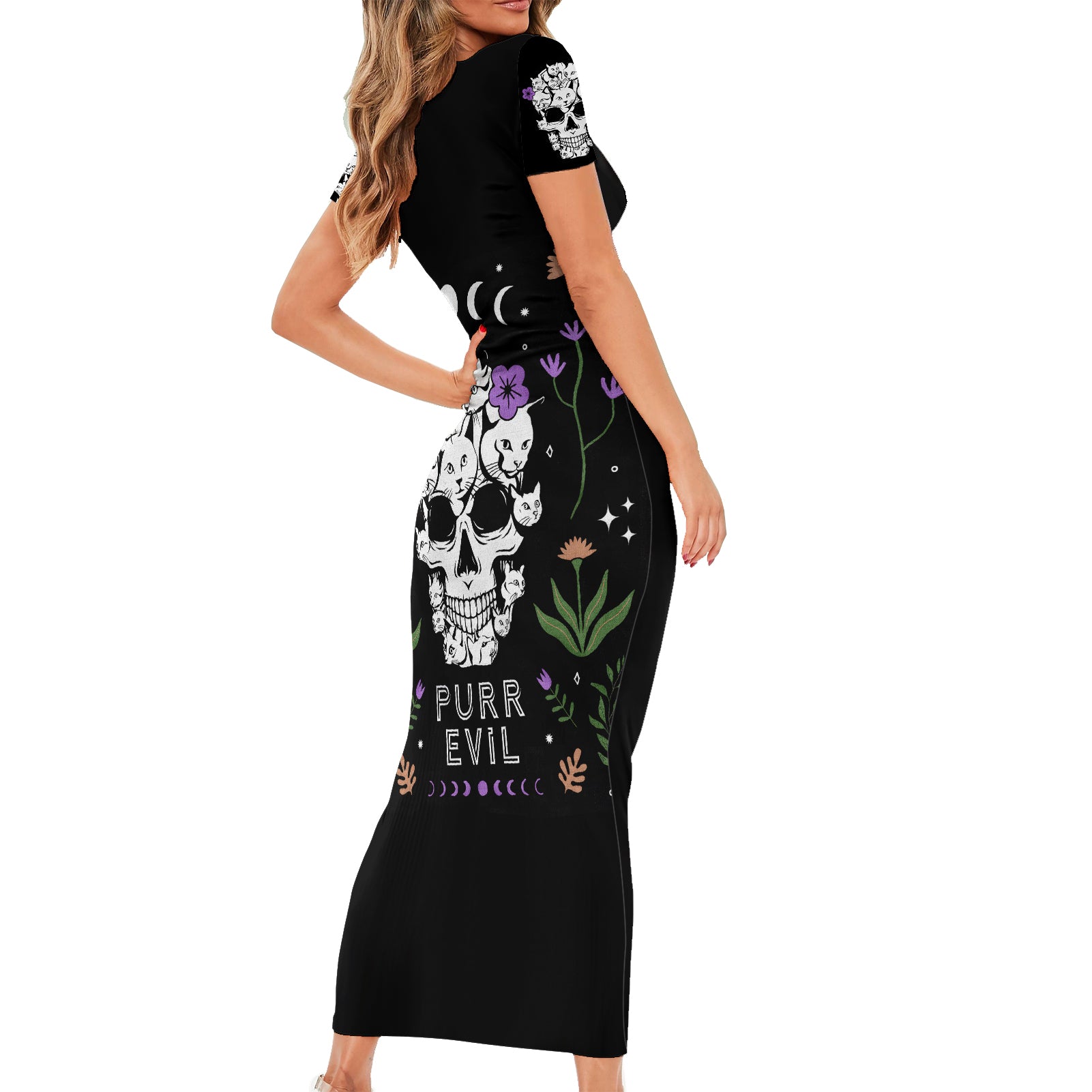 cat-skull-short-sleeve-bodycon-dress-purr-evill