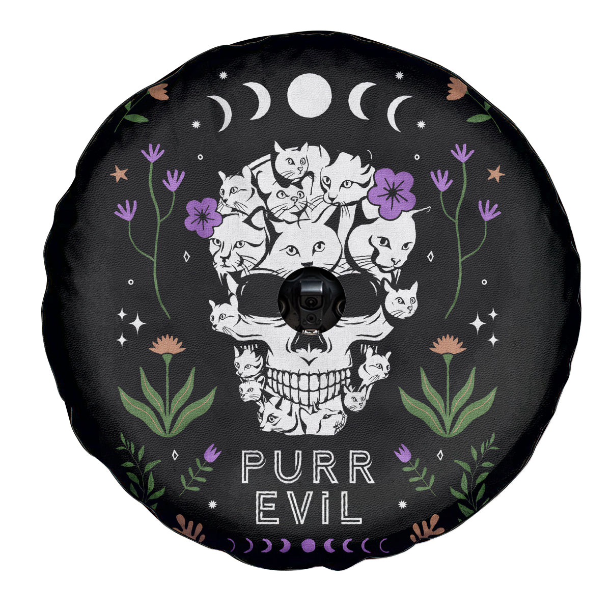 Cat Skull Spare Tire Cover Purr Evill - Wonder Print Shop