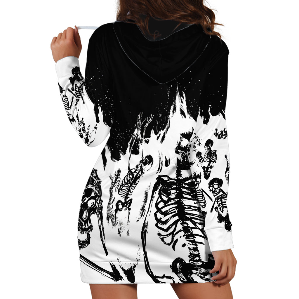 Fire Skull Hoodie Dress Scream In Fire - Wonder Print Shop