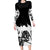 Fire Skull Long Sleeve Bodycon Dress Scream In Fire - Wonder Print Shop