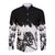 Fire Skull Long Sleeve Button Shirt Scream In Fire - Wonder Print Shop