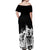 Fire Skull Off Shoulder Maxi Dress Scream In Fire - Wonder Print Shop