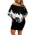 Fire Skull Off Shoulder Short Dress Scream In Fire - Wonder Print Shop