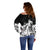 Fire Skull Off Shoulder Sweater Scream In Fire - Wonder Print Shop