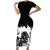 Fire Skull Short Sleeve Bodycon Dress Scream In Fire - Wonder Print Shop