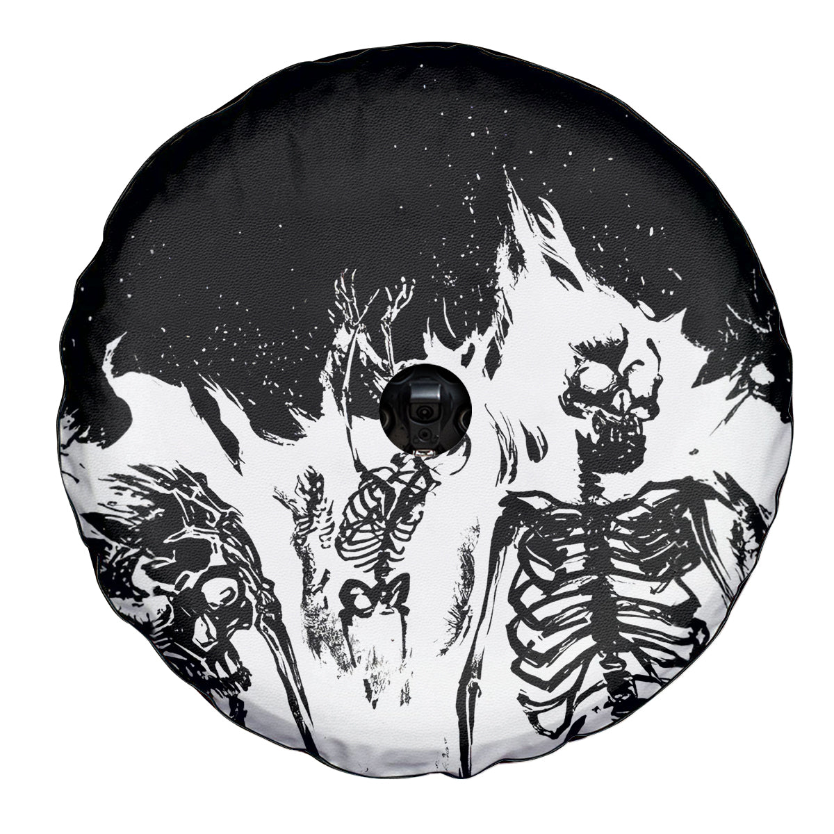 Fire Skull Spare Tire Cover Scream In Fire - Wonder Print Shop