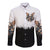 Butterfly Skull Long Sleeve Button Shirt Flower Butterfly Gothic Skull - Wonder Print Shop