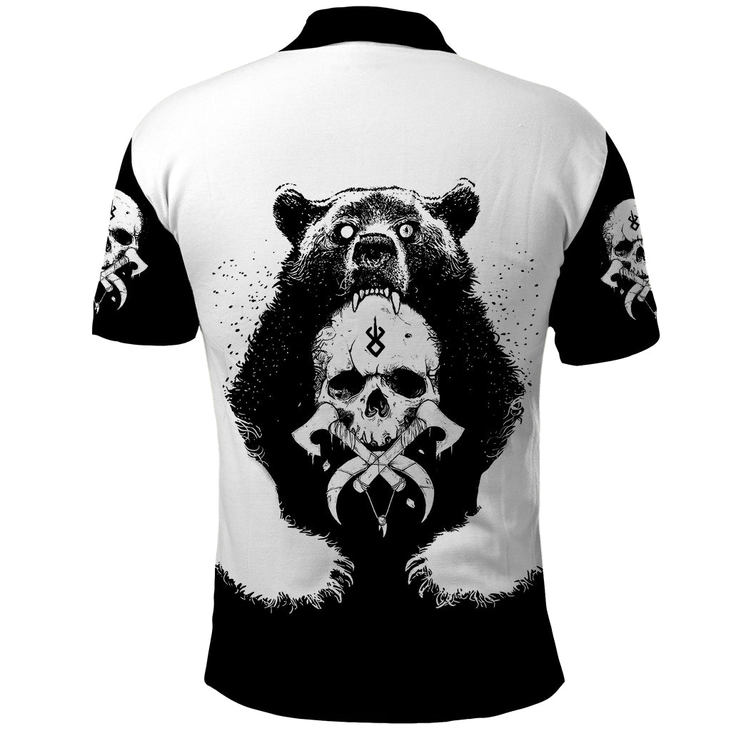 Viking Skull Polo Shirt Bear Viking Cross Skull - Wonder Print Shop