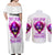 Flame Skull Couples Matching Off Shoulder Maxi Dress and Long Sleeve Button Shirts Walk Away I Have Anger Issues And Dislike For Stupod People - Wonder Print Shop