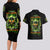 Doule Skull Couples Matching Long Sleeve Bodycon Dress and Hawaiian Shirt Angel To Some Demon To Most - Wonder Print Shop