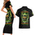 Doule Skull Couples Matching Short Sleeve Bodycon Dress and Hawaiian Shirt Angel To Some Demon To Most - Wonder Print Shop