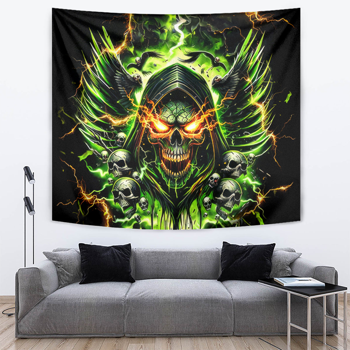 Doule Skull Tapestry Angel To Some Demon To Most