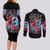 Flame Skull Couples Matching Long Sleeve Bodycon Dress and Long Sleeve Button Shirt I'm Not Anti Social I'm Just Not User Friendly - Wonder Print Shop