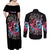 Flame Skull Couples Matching Off Shoulder Maxi Dress and Long Sleeve Button Shirt I'm Not Anti Social I'm Just Not User Friendly - Wonder Print Shop