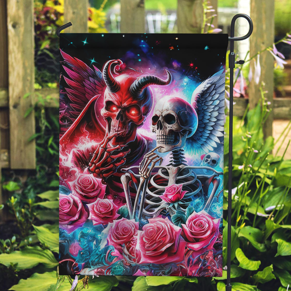 Flame Skull Garden Flag I'm Not Anti Social I'm Just Not User Friendly - Wonder Print Shop