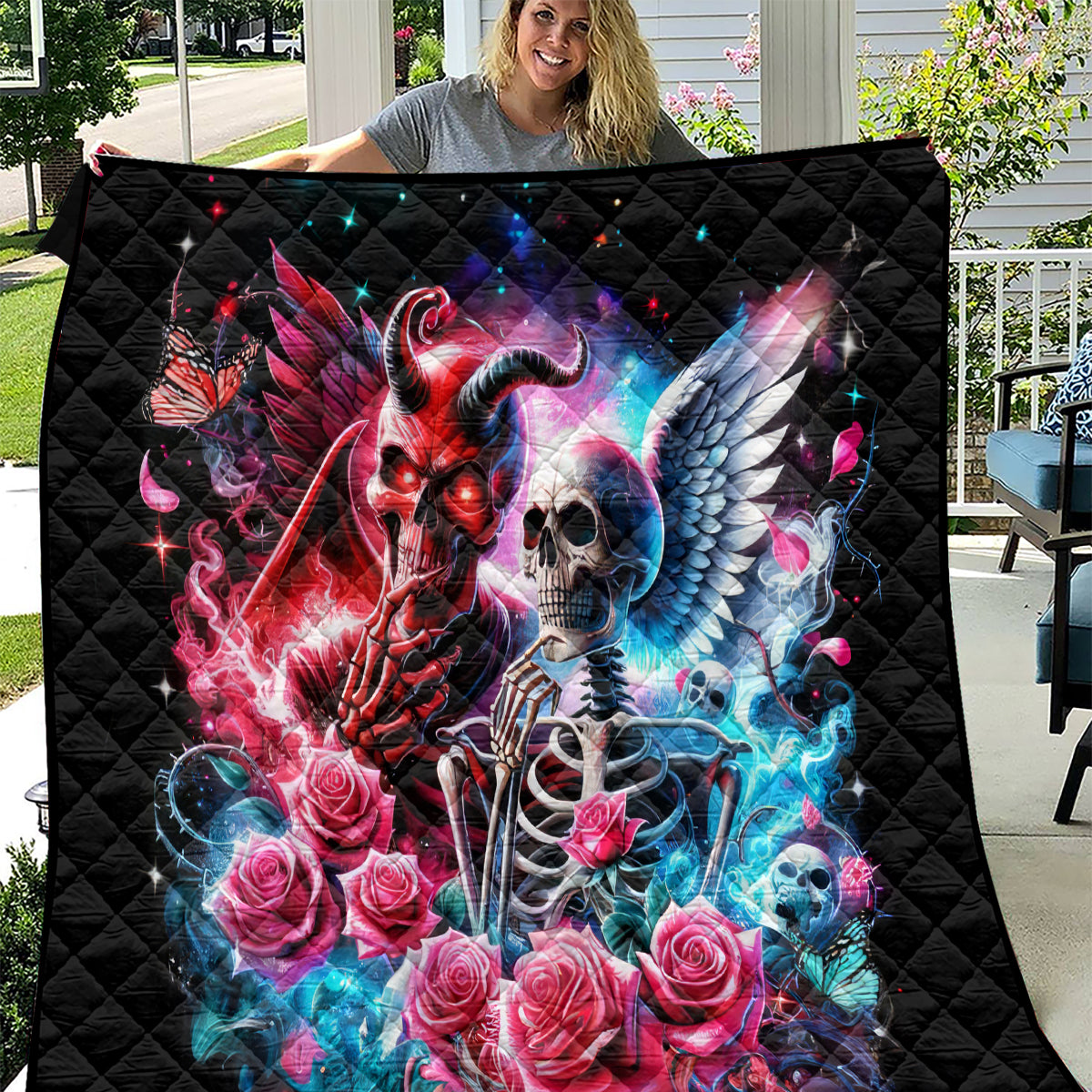 Flame Skull Quilt I'm Not Anti Social I'm Just Not User Friendly