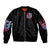 Flame Skull Sleeve Zip Bomber Jacket I'm Not Anti Social I'm Just Not User Friendly - Wonder Print Shop