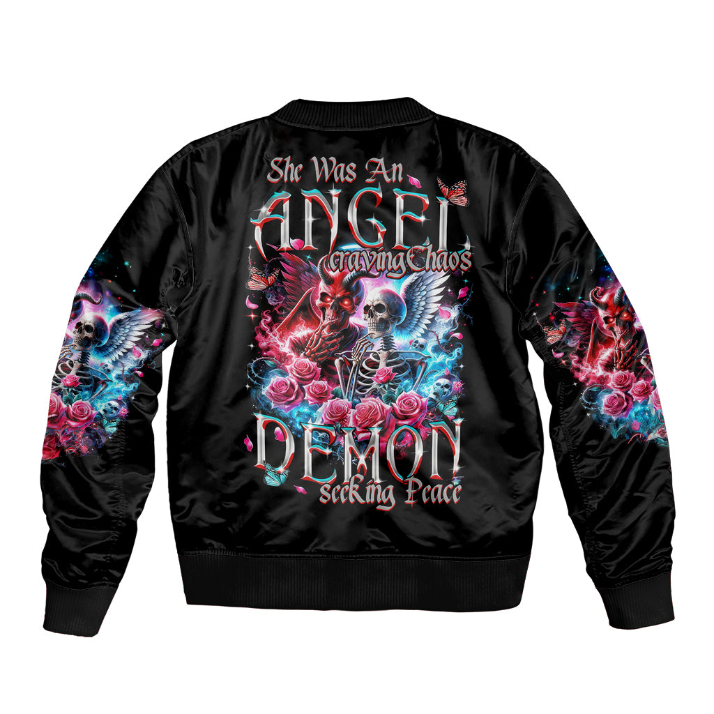 Flame Skull Sleeve Zip Bomber Jacket I'm Not Anti Social I'm Just Not User Friendly - Wonder Print Shop