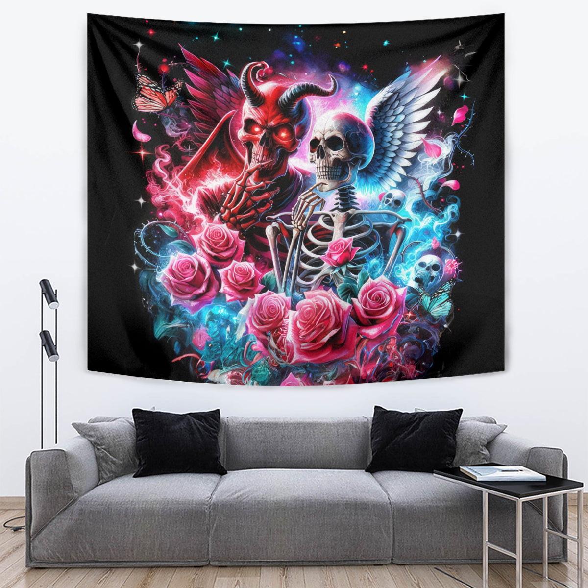 Flame Skull Tapestry I'm Not Anti Social I'm Just Not User Friendly