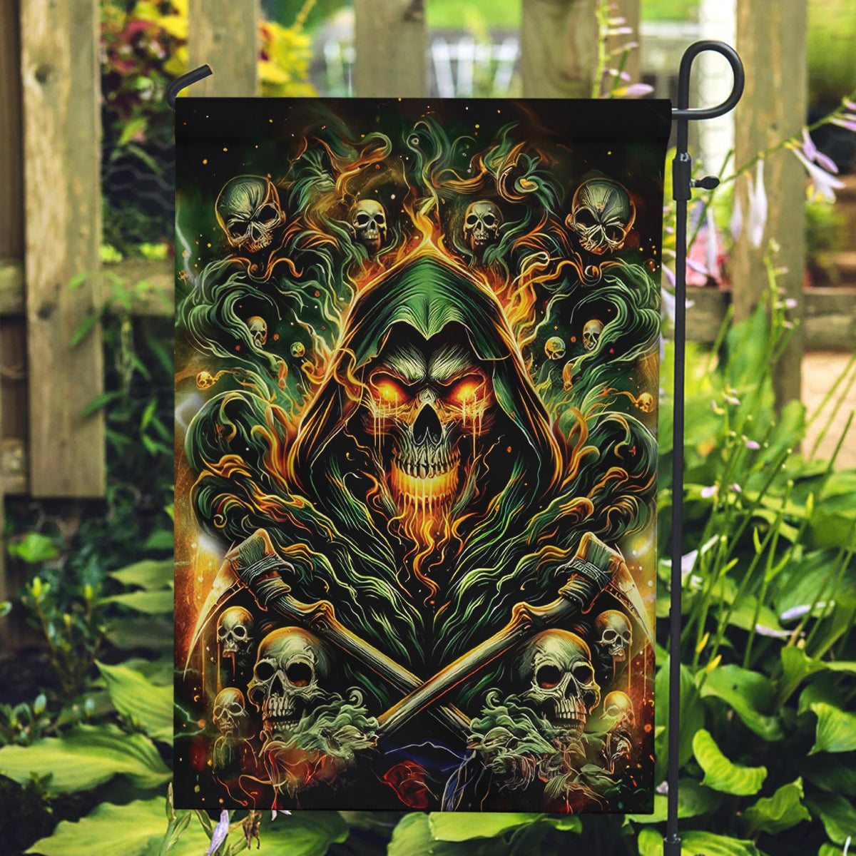 Rose Skull Garden Flag Don't Try Figure Me out - Wonder Print Shop