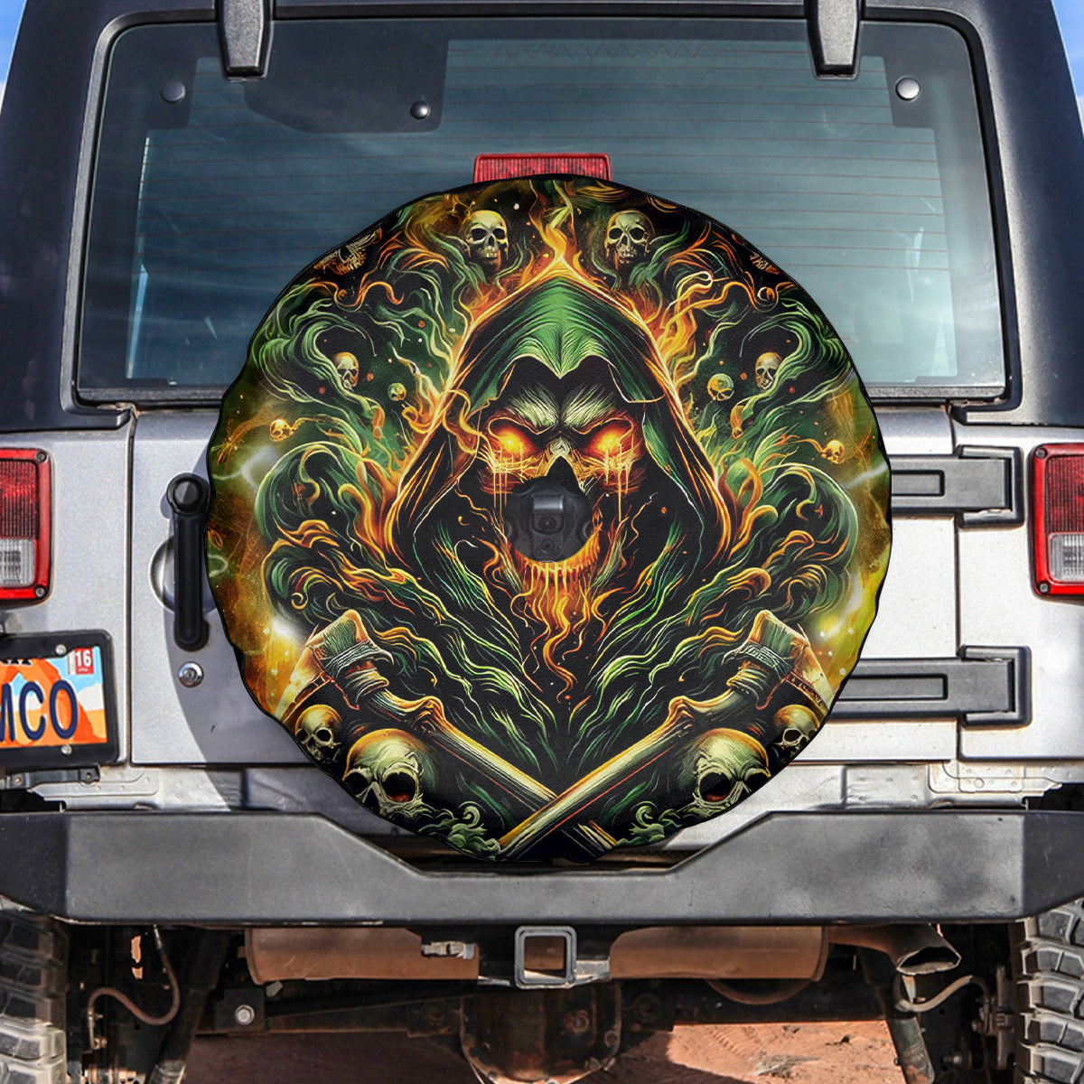 Rose Skull Spare Tire Cover Don't Try Figure Me out - Wonder Print Shop