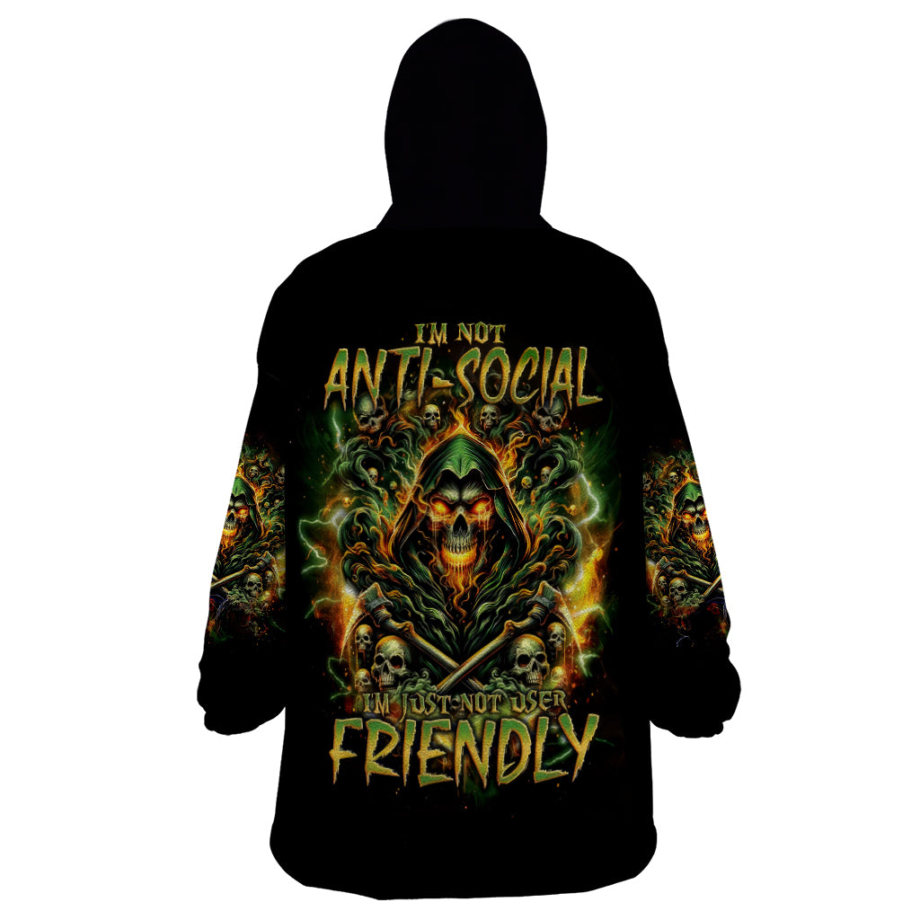 Rose Skull Wearable Blanket Hoodie Don't Try Figure Me out