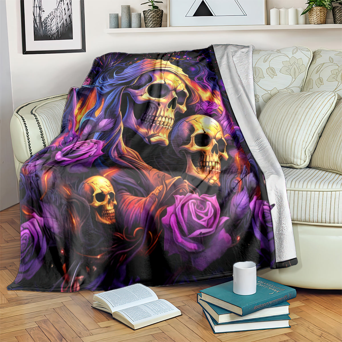 Irish Skull Blanket Good Girl Drinve Wine, Badass Girl Chug Beer