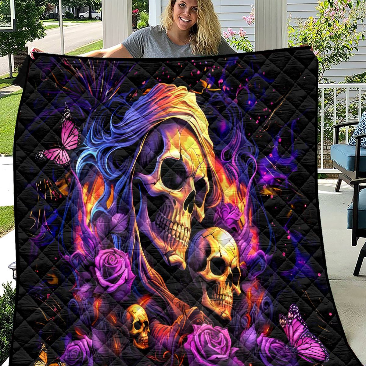 Irish Skull Quilt Good Girl Drinve Wine, Badass Girl Chug Beer