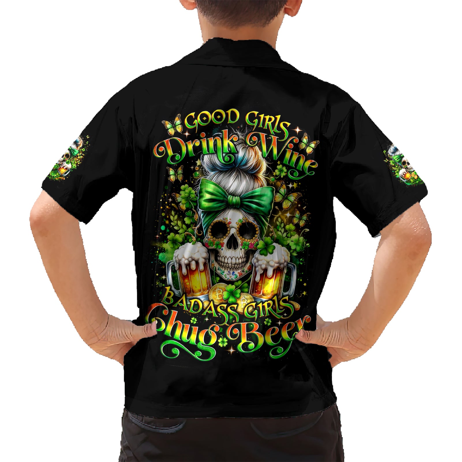 Rose Skull Kid Hawaiian Shirt No Matter How Much I Try To Be Fucking Nice - Wonder Print Shop