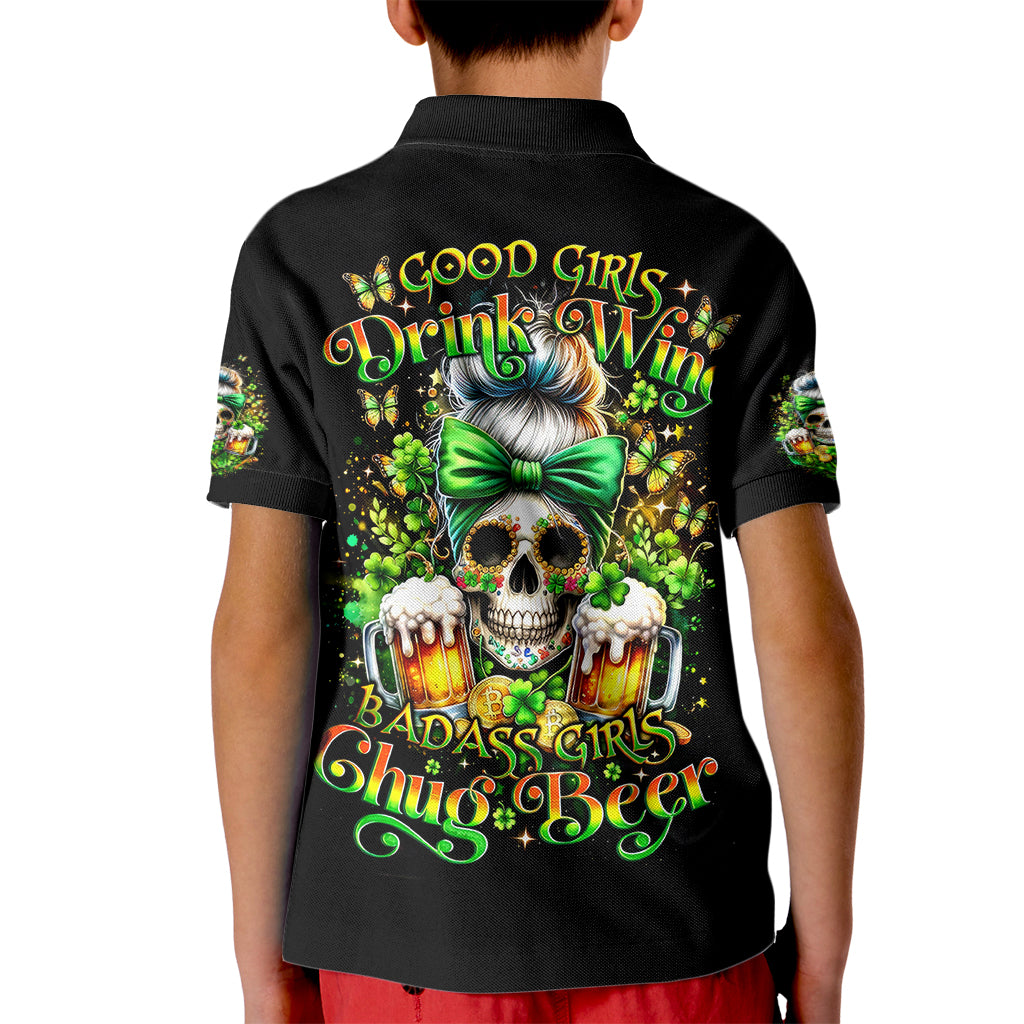 Rose Skull Kid Polo Shirt No Matter How Much I Try To Be Fucking Nice - Wonder Print Shop