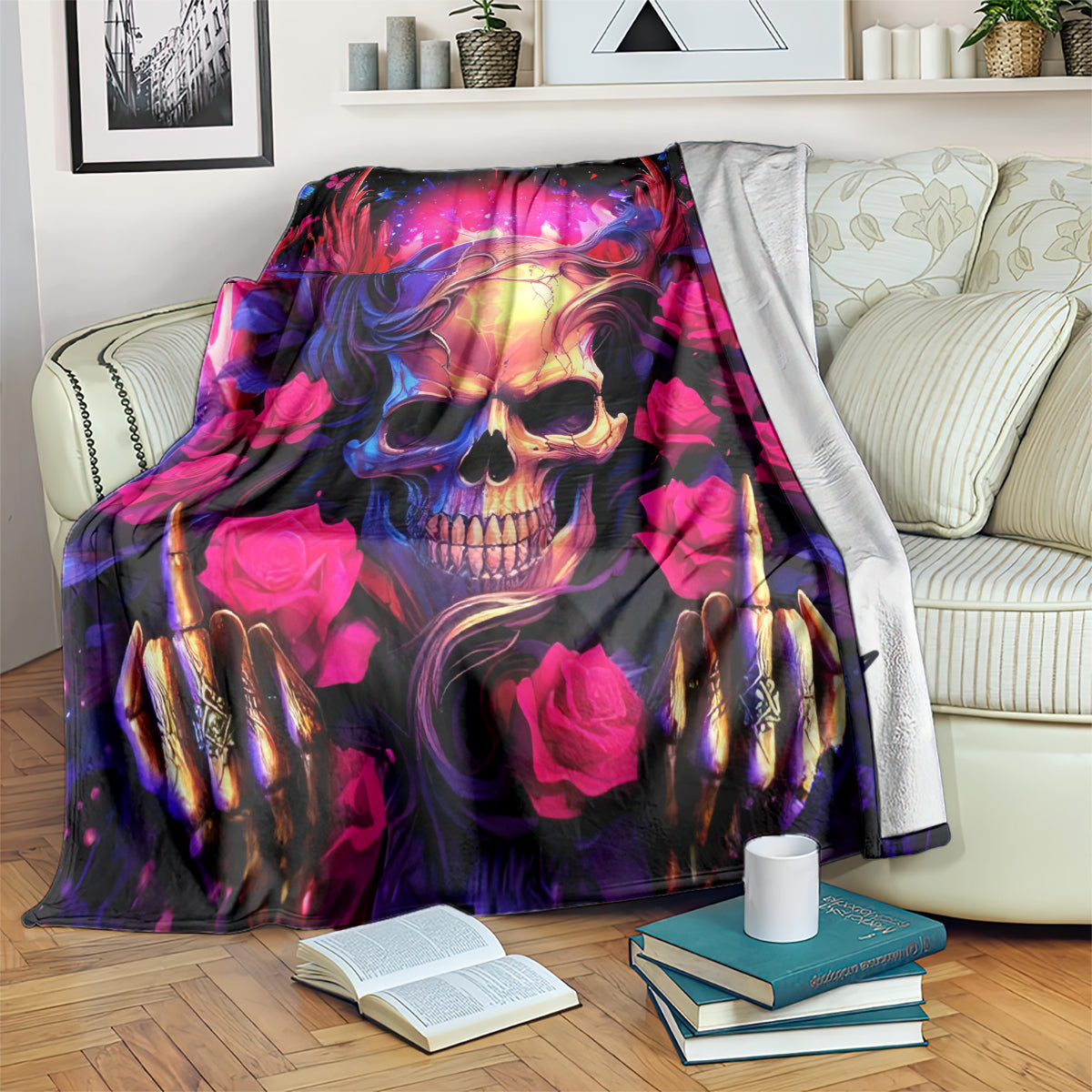 Rose Skull Blanket No Matter How Much I Try To Be Fucking Nice