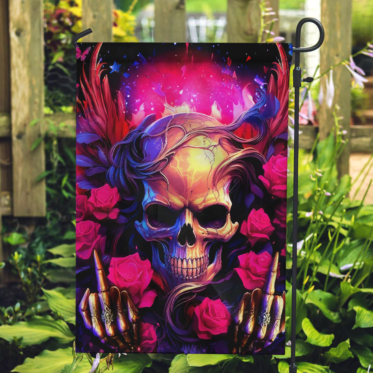 Rose Skull Garden Flag No Matter How Much I Try To Be Fucking Nice - Wonder Print Shop