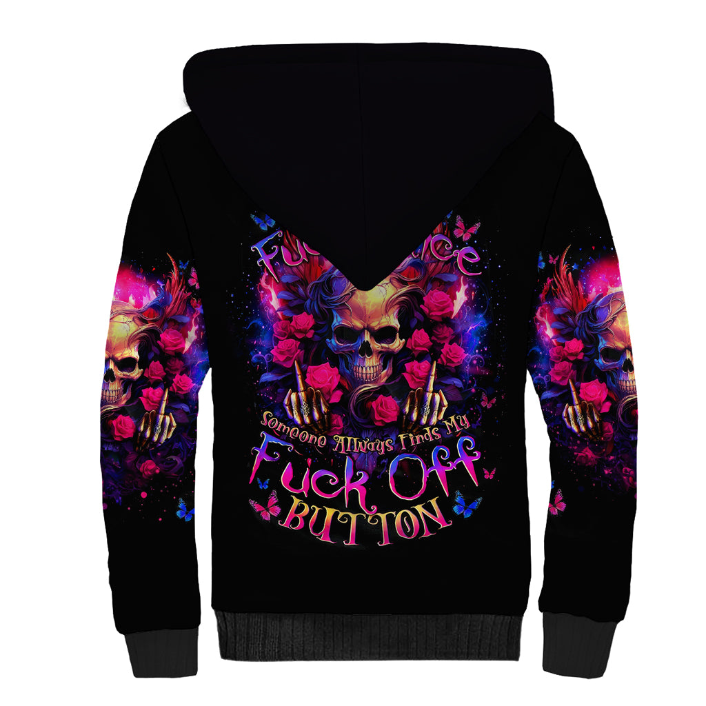 Rose Skull Sherpa Hoodie No Matter How Much I Try To Be Fucking Nice - Wonder Print Shop