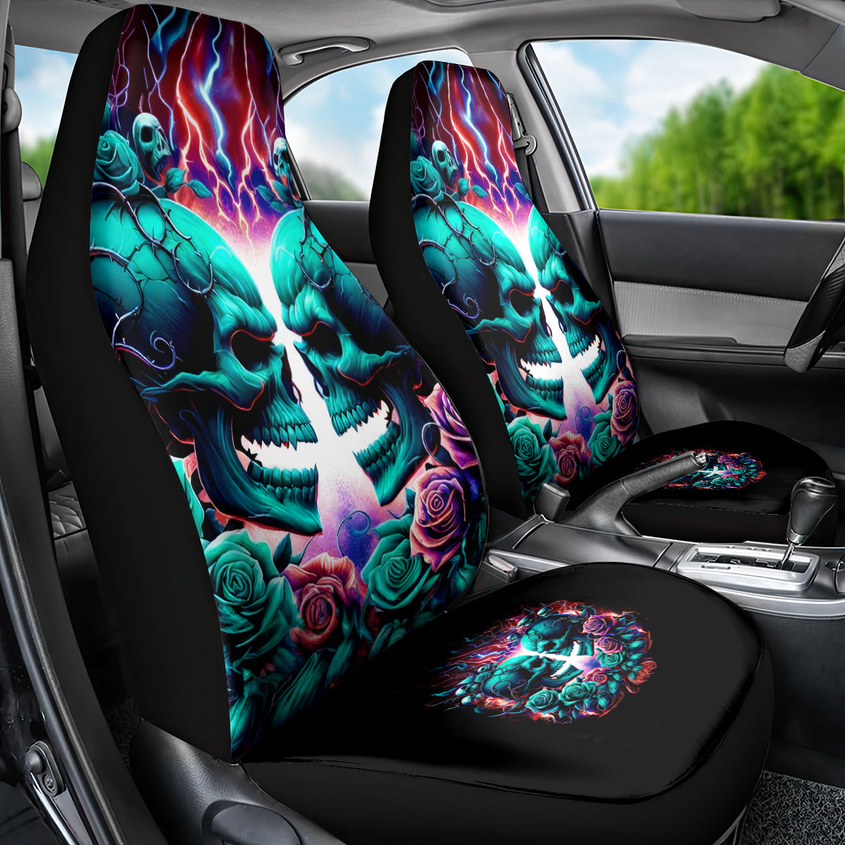 Twin Skull Car Seat Cover Don't Try Figure Me out I'm A Special Kind Of Twisted - Wonder Print Shop