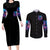 Flame Skull Couples Matching Long Sleeve Bodycon Dress and Long Sleeve Button Shirt While You Are Talking Behind My Back Freel Free To Bend Down And Kiss My Ass - Wonder Print Shop