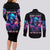 Flame Skull Couples Matching Long Sleeve Bodycon Dress and Long Sleeve Button Shirt While You Are Talking Behind My Back Freel Free To Bend Down And Kiss My Ass - Wonder Print Shop