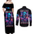 Flame Skull Couples Matching Off Shoulder Maxi Dress and Long Sleeve Button Shirt While You Are Talking Behind My Back Freel Free To Bend Down And Kiss My Ass - Wonder Print Shop