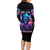 Flame Skull Family Matching Long Sleeve Bodycon Dress and Hawaiian Shirt While You Are Talking Behind My Back Freel Free To Bend Down And Kiss My Ass - Wonder Print Shop