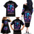 Flame Skull Family Matching Off Shoulder Long Sleeve Dress and Hawaiian Shirt While You Are Talking Behind My Back Freel Free To Bend Down And Kiss My Ass - Wonder Print Shop