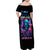 Flame Skull Family Matching Off Shoulder Maxi Dress and Hawaiian Shirt While You Are Talking Behind My Back Freel Free To Bend Down And Kiss My Ass - Wonder Print Shop